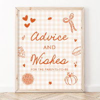 Fall Orange Gingham Cutie Pie Advice and Wishes