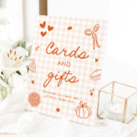 Fall Orange Gingham Cutie Pie Cards and Gifts