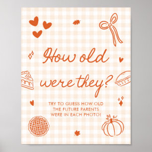 Fall Orange Gingham Cutie Pie How old were they Poster