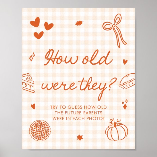 Fall Orange Gingham Cutie Pie How old were they Poster (Front)