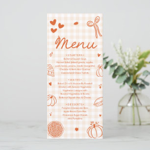 Fall Orange Hand Drawn A Little Cutie Pie Menu