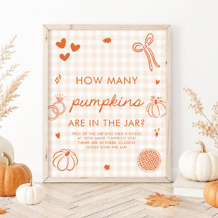 Fall Orange Hand Drawn Guess How Many Pumpkins Poster