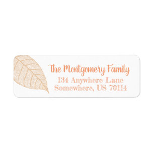 Fall Orange Leaf Skeleton Personalized
