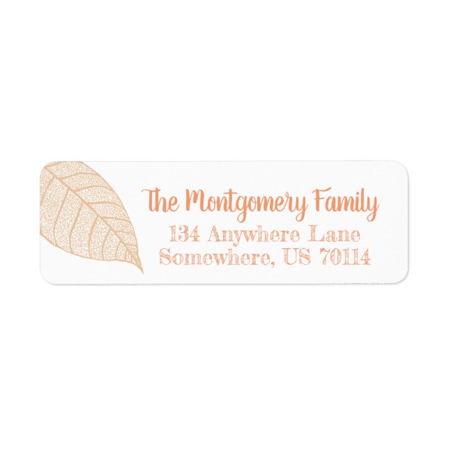 Fall Orange Leaf Skeleton | Personalized (Front)