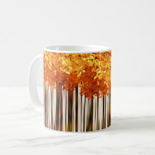 Fall orange maple tree forest autumn woods striped coffee mug
