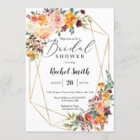 Fall orange marigold yellow floral bridal shower