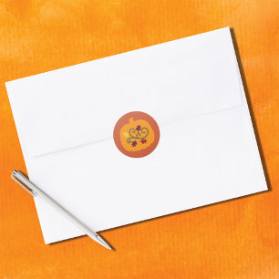 Fall Orange Pumpkin Classic Round Sticker