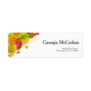 Fall Orange Red Leaves Return Address Label
