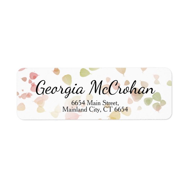 Fall Orange Red Leaves Return Address Label (Front)
