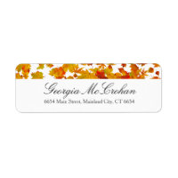 Fall Orange Red Leaves Return Address Label