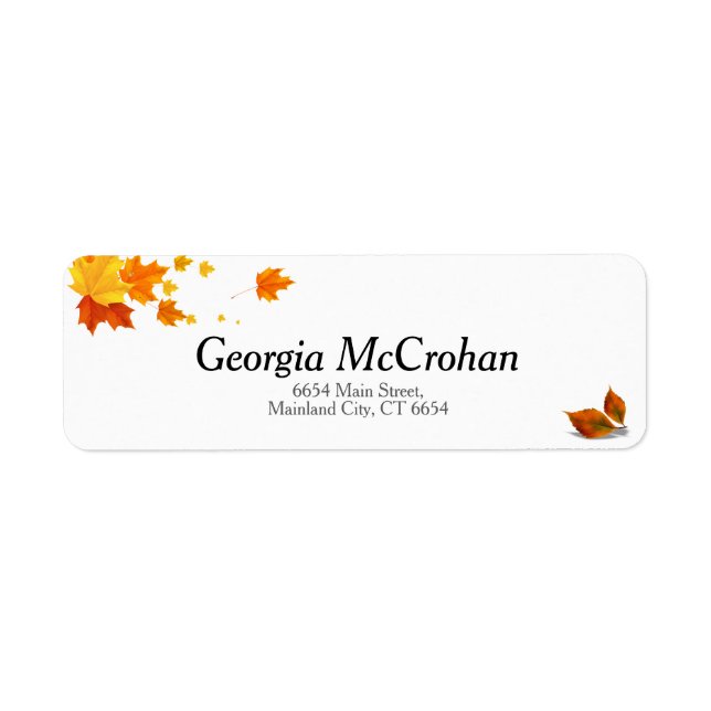 Fall Orange Red Leaves Return Address Label (Front)