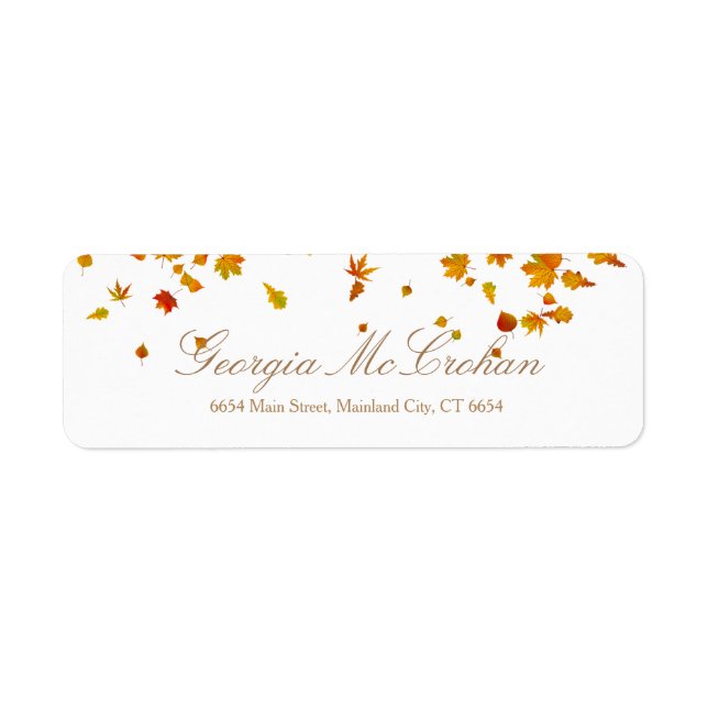 Fall Orange Red Leaves Return Address Label (Front)