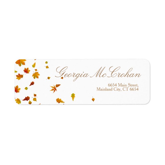 Fall Orange Red Leaves Return Address Label (Front)