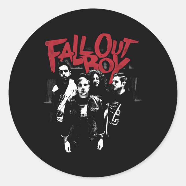 Fall Out Punk Scratch Photo Classic Round Sticker (Front)