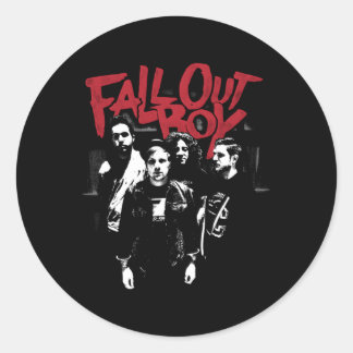Fall Out Punk Scratch Photo Classic Round Sticker