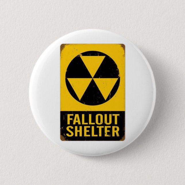 FALL OUT SHELTER 2 INCH ROUND BUTTON (Front)