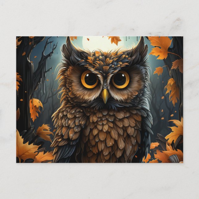 Fall Owl Postcard (Front)