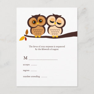 Fall Owls Wedding Response Cards
