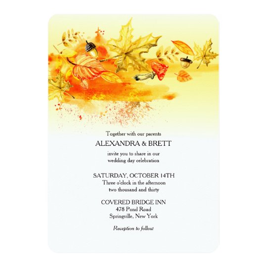 Fall Palette Wedding Invitation