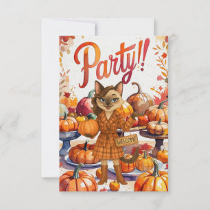 Fall Party Invitation Card – Cozy Autumn Gathering
