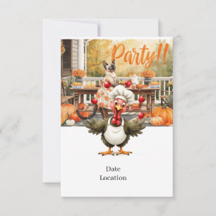 Fall Party Invitation Card – Cozy Autumn Gathering