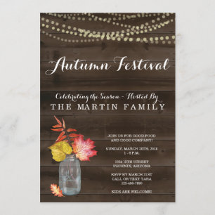 Fall Party Invitation   Rustic Fall