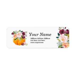 fall party, pumpkin autumn return address stickers