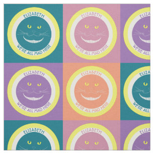 Fall Pastel Colours Cheshire Smiling Cat Fabric