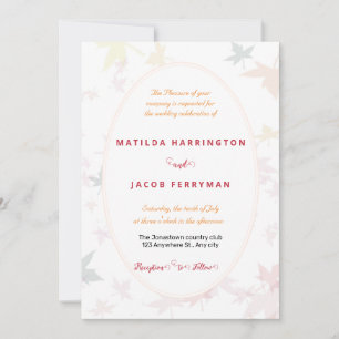 Fall Pastel Feuille Boho Frame Faire-part de maria