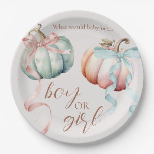 Fall Pastel Pumpkin Paper Plate or Charger Plate