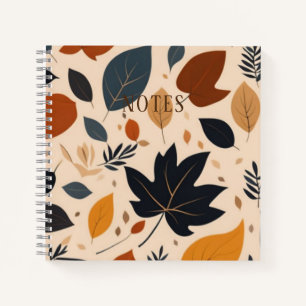 Fall Pattern Autumn Maple Leaf Notebook