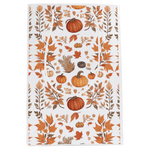 Fall pattern design medium gift bag
