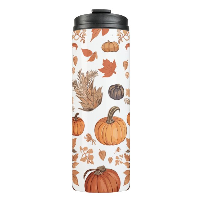 Fall pattern design thermal tumbler (Front)