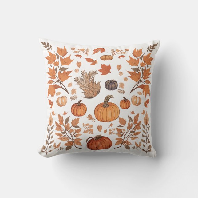 Fall pattern design  throw pillow (Front)