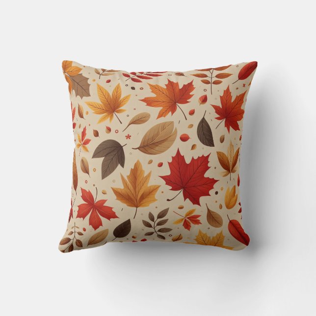 Fall Pattern Throw Pillow (Back)