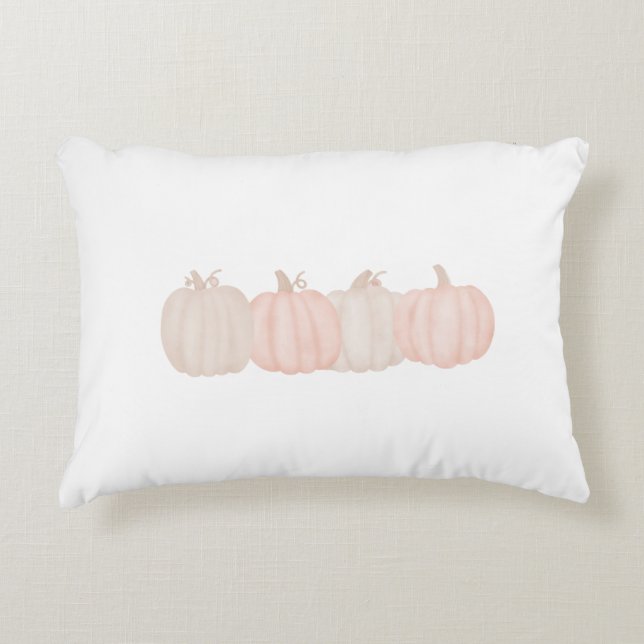 Fall Peach Pumpkin's Accent Pillow (Front)