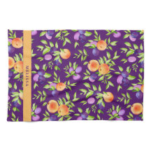 Fall Peaches Plums Purple Green Orange Cute Fruit