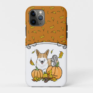 Fall Pembroke Welsh Corgi (red 1) Pumpkins Cute iPhone 11 Pro Case