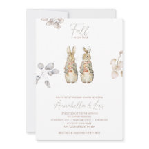 Fall Peter the Rabbit Twins Baby shower Invitation