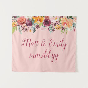 Fall Photo Booth Prop Boho Autumn Wedding Backdrop Tapestry