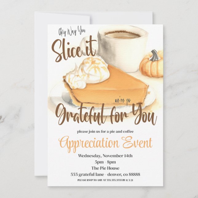 Fall Pie Appreciation Invitation (Front)