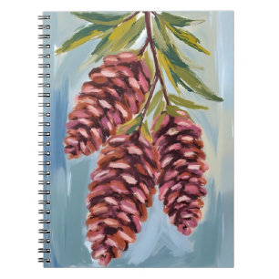 Fall Pinecones Watercolor Autumn Painting Notebook