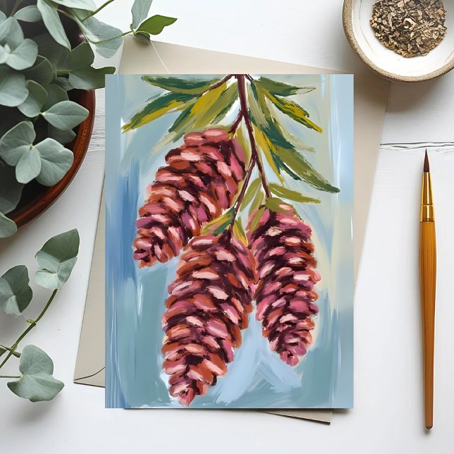 Fall Pinecones Watercolor Autumn Postcard (Creator Uploaded)