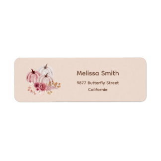 Fall Pink Pumpkin Return Address 