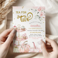 Fall Pink Pumpkin Tea For Two Girl's 2nd birthday