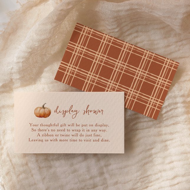 Fall Plaid A Little Pumpkin Display Shower Enclosure Card (Creator Uploaded)