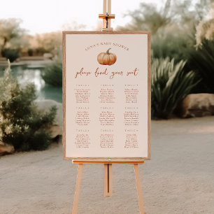 Fall Plaid A Little Pumpkin Seating Chart Poster