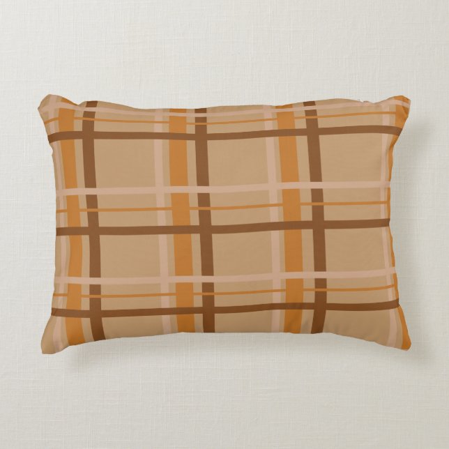 Fall Plaid Accent Pillow (Front)