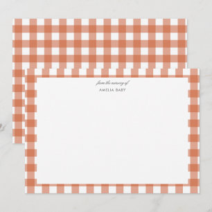 Fall Plaid Baby shower notecard