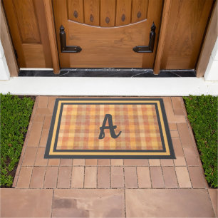 Fall Plaid Monogram Doormat